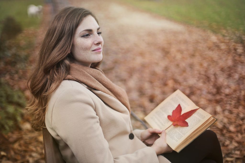 Ex teacher having time to read a book