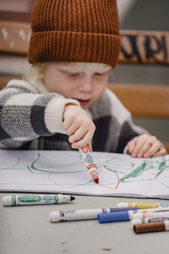 Young child drawing