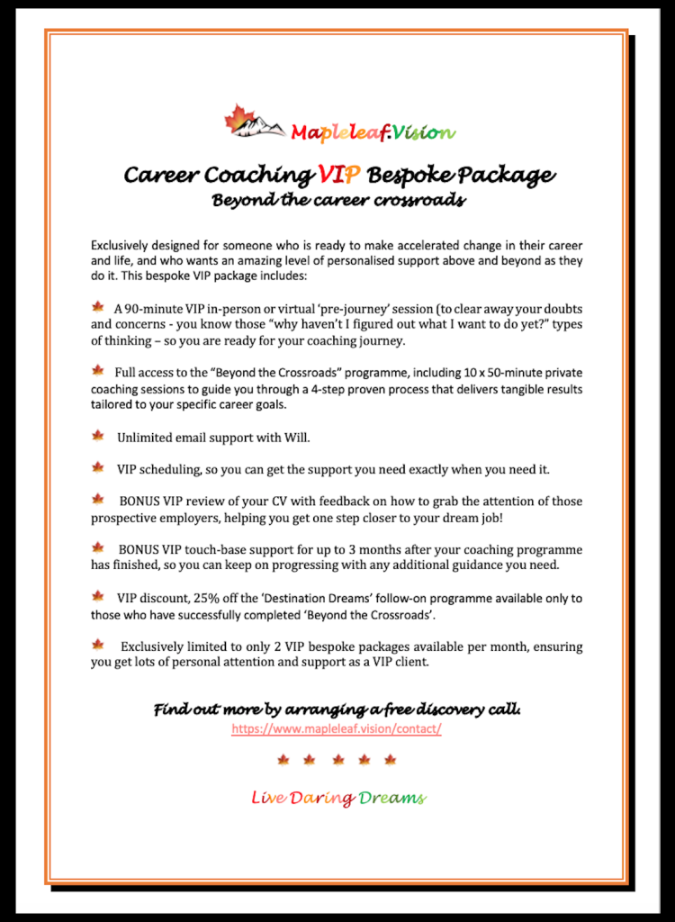 VIP career coaching programme